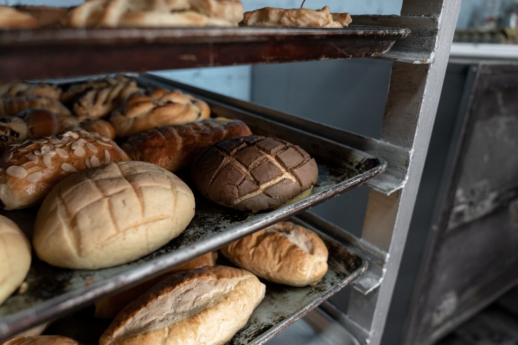 Fresh mexican chocolate and vanilla shell and sweet breads.Traditional bakery and pastry concept